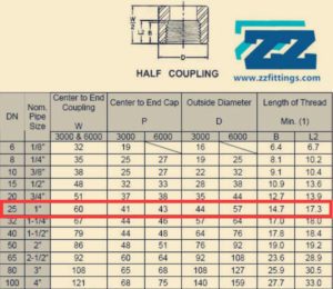 ASTM A105 Half Coupling Threaded 1