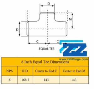 Stainless Steel Equal Tee 6