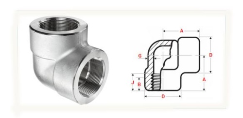 threaded 90 deg stainless steel elbow